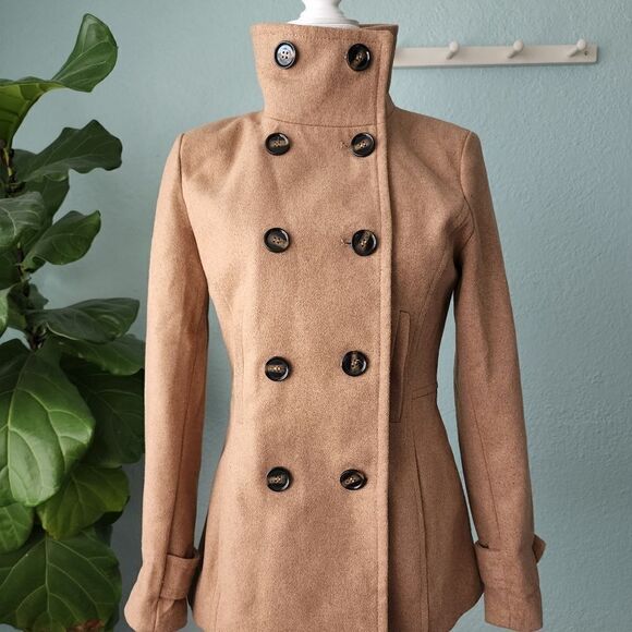 Thread and supply camel doble breasted wool blend jacket - Picture 1 of 16